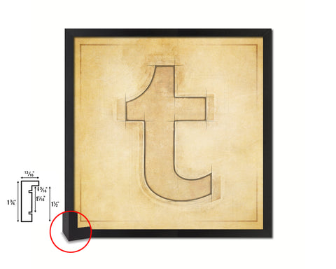 Tumblr Social Media Symbol Icons logo Wood Framed Print Home Decor Wall Art Gifts