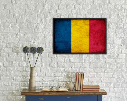 Chad Country Vintage Flag Wood Framed Print Wall Art Decor Gifts