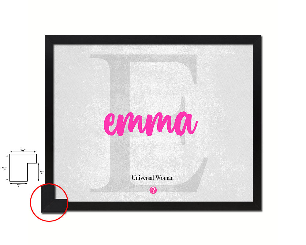 Emma Personalized Biblical Name Plate Art Framed Print Kids Baby Room Wall Decor Gifts
