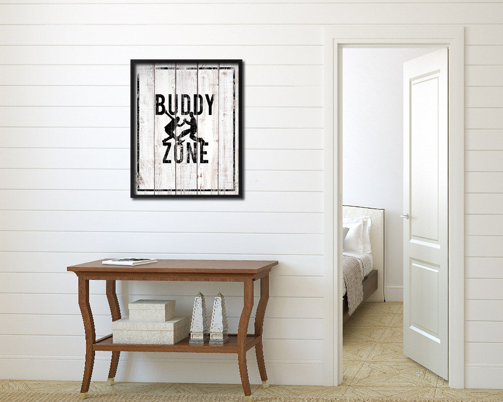 Buddy Zone Notice Danger Sign Framed Print Home Decor Wall Art Gifts