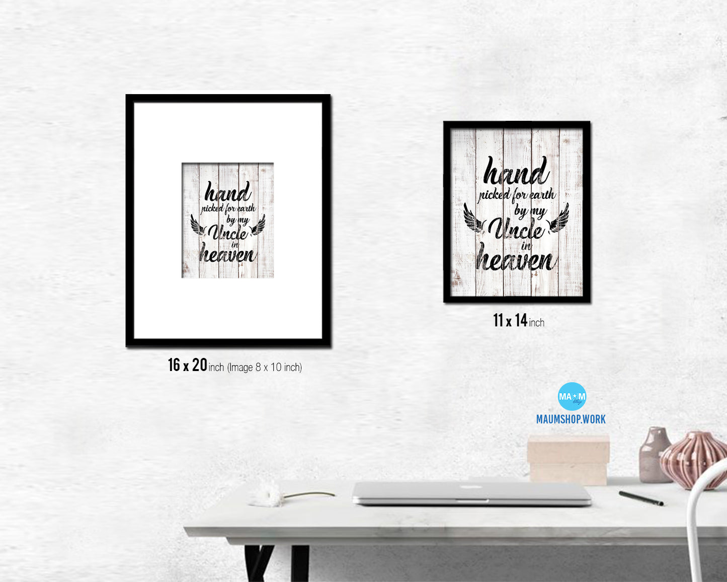 Hand picked for earth by our uncle in heaven Quote Framed Print Wall Art Decor Gifts