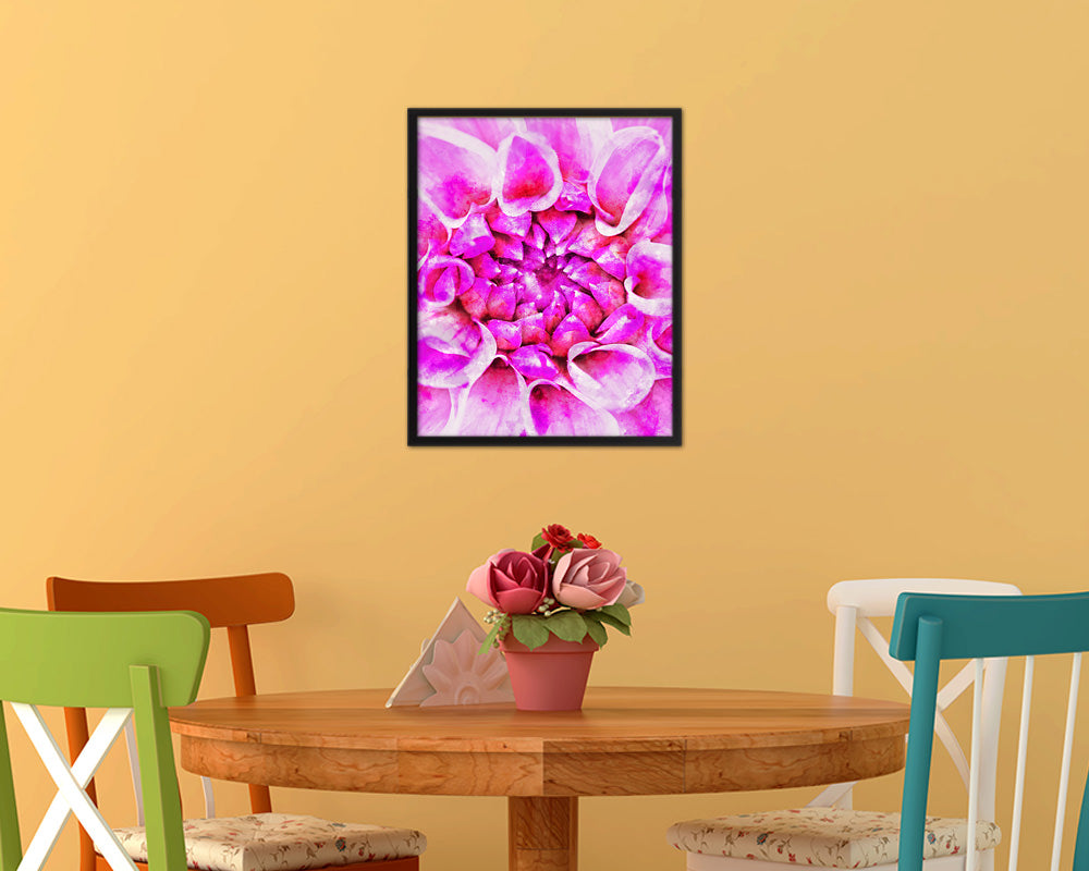 Chrysanthemum Pink Flower Wood Framed Paper Print Wall Decor Art Gifts
