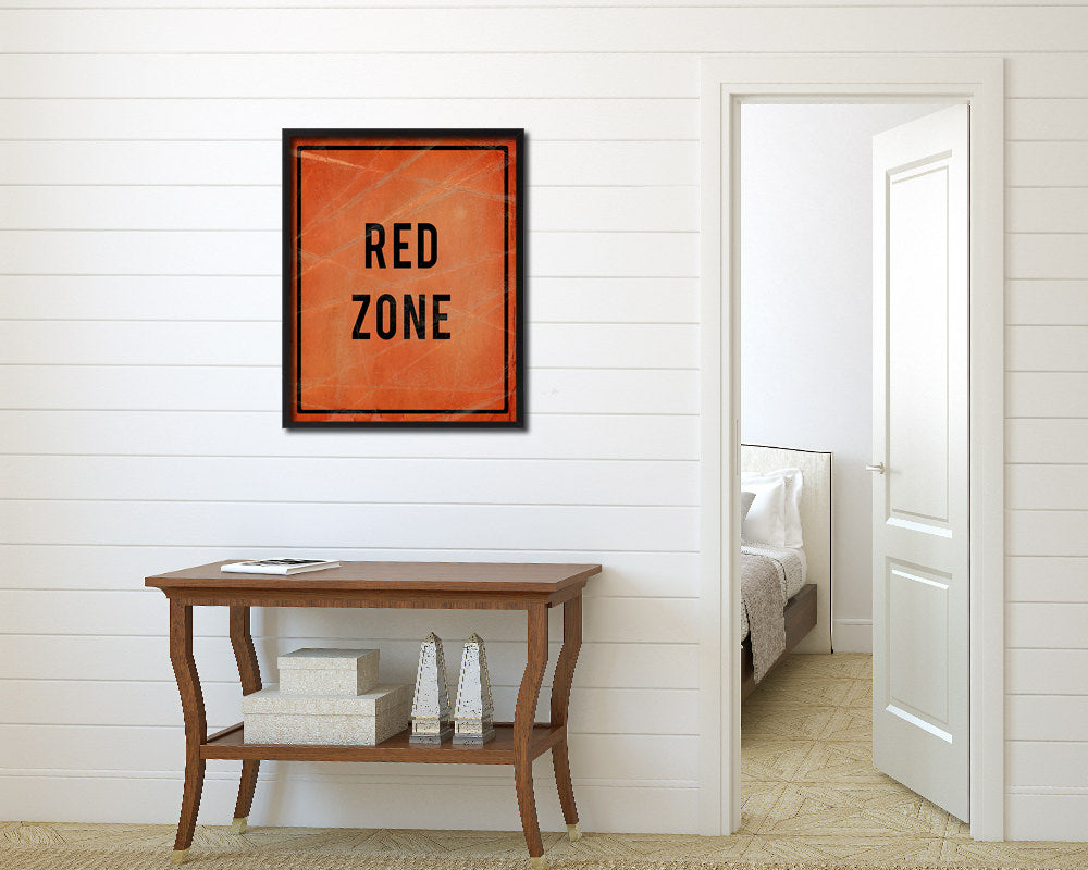 Red Zone Notice Danger Sign Framed Print Home Decor Wall Art Gifts