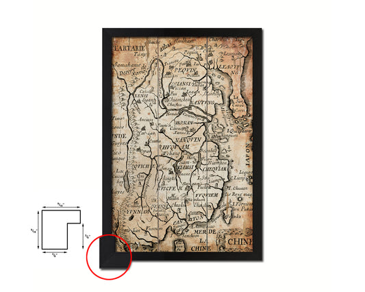 China Antique Map Wood Framed Print Art Wall Decor Gifts