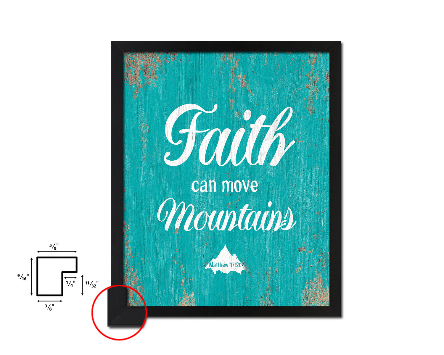 Faith Can Move Mountains, Matthew 17:20 Quote Framed Print Home Decor Wall Art Gifts