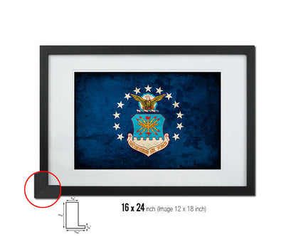 US Air Force Emblem Paper Texture Flag Framed Prints Home Decor Wall Art Gifts
