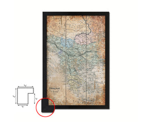 Greece and Balkans Antique Map Wood Framed Print Art Wall Decor Gifts