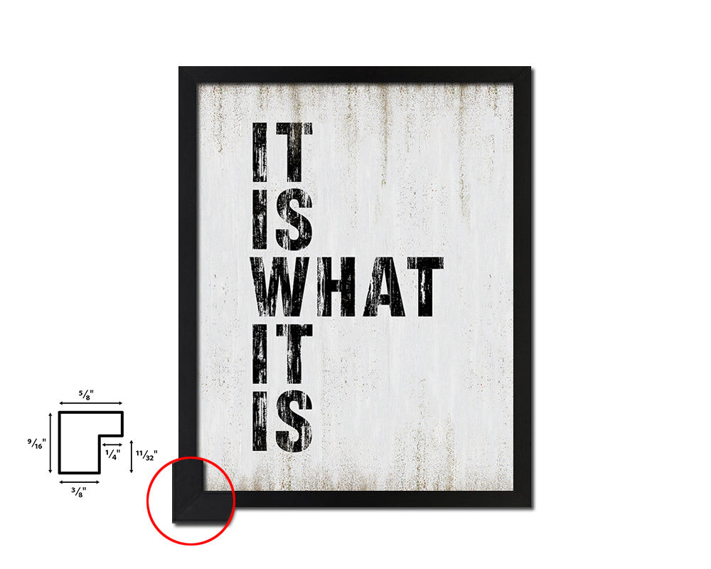 It is what it is Quote Wood Framed Print Wall Decor Art