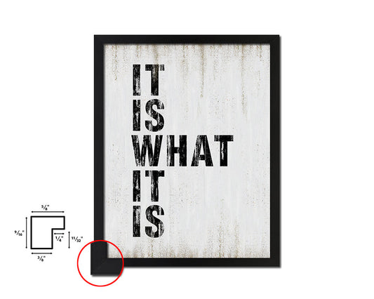 It is what it is Quote Wood Framed Print Wall Decor Art