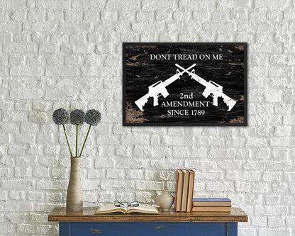 2nd Amendment Dont Tread On Me Shabby Chic Military Flag Framed Print Art