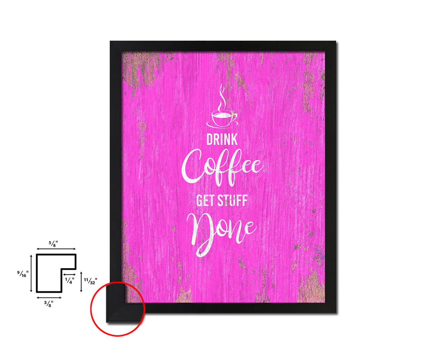 Drink coffee get stuff done Quotes Framed Print Home Decor Wall Art Gifts