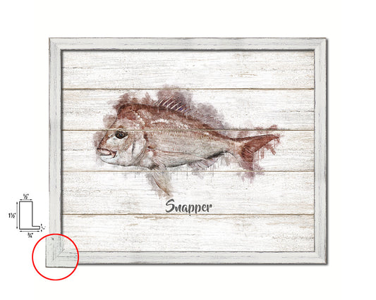 Snapper Fish Framed Prints Modern Restaurant Sushi Bar Watercolor Wall Art Decor