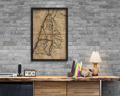 Iisrae Historical Map Wood Framed Print Art Wall Decor Gifts