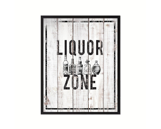 Liquor Zone Notice Danger Sign Framed Print Home Decor Wall Art Gifts