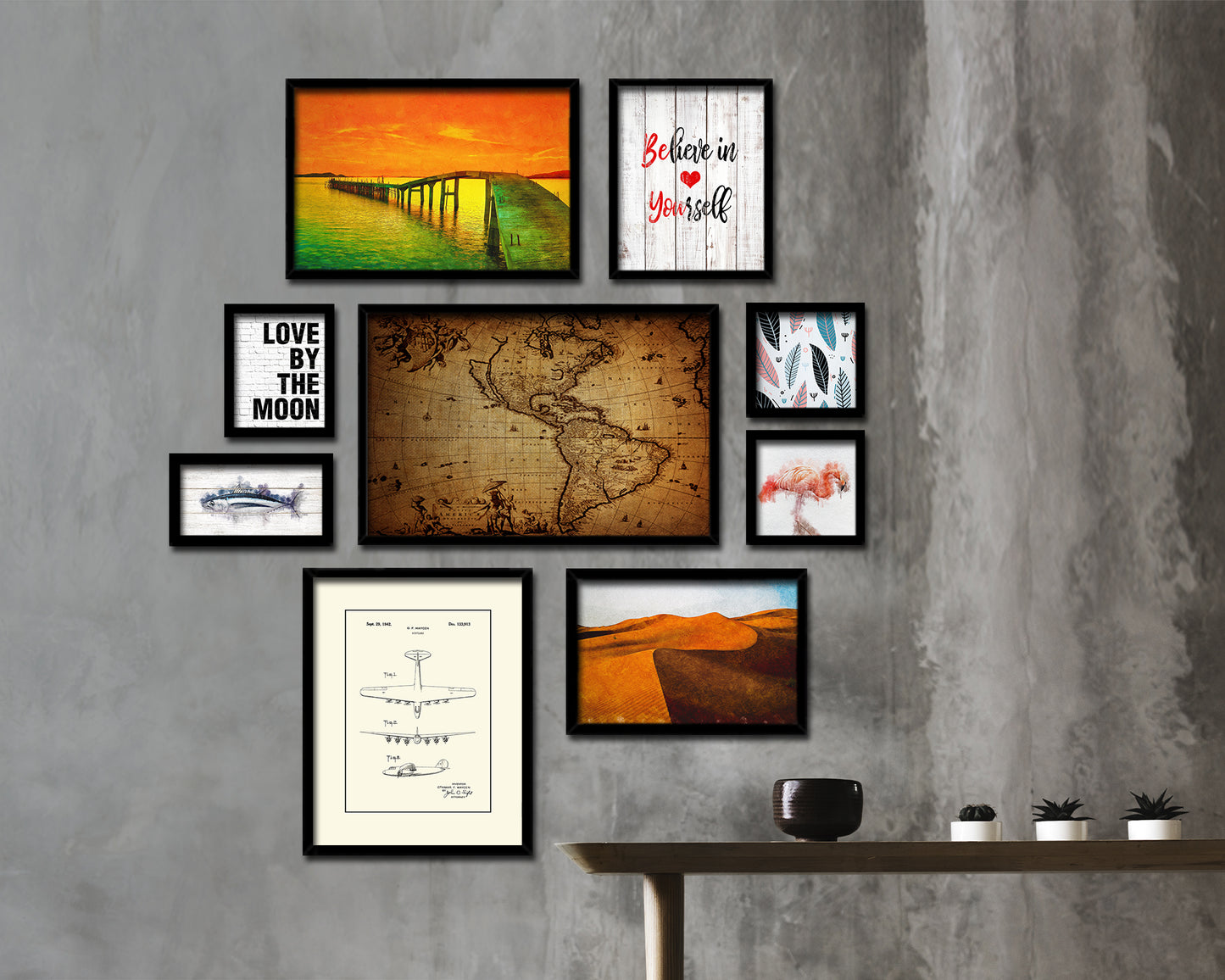 America 1690 Vintage Map Framed Print Art Wall Decor Gifts