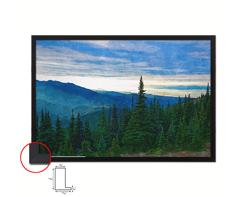 Washington Olympic National Park Landscape Painting Print Art Frame Home Wall Decor Gifts
