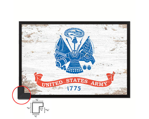 US Army 1775 Shabby Chic Military Flag Framed Print Decor Wall Art Gifts