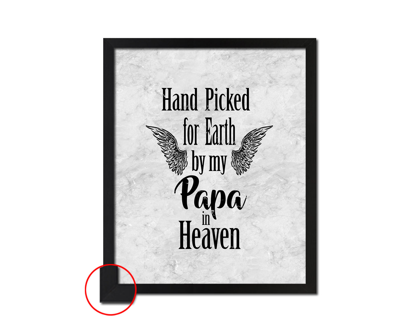 Hand picked for earth by our Papa in heaven Nursery Quote Framed Print Wall Art Decor Gifts