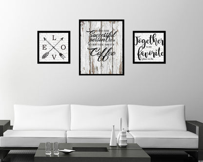 Behind every successful person is a substantial amount of coffee Quote Framed Artwork Print Wall Decor Art Gifts