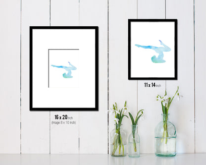 Gymnastic yoga Contorsionist practicing Yoga Wood Framed Print Wall Decor Art Gifts