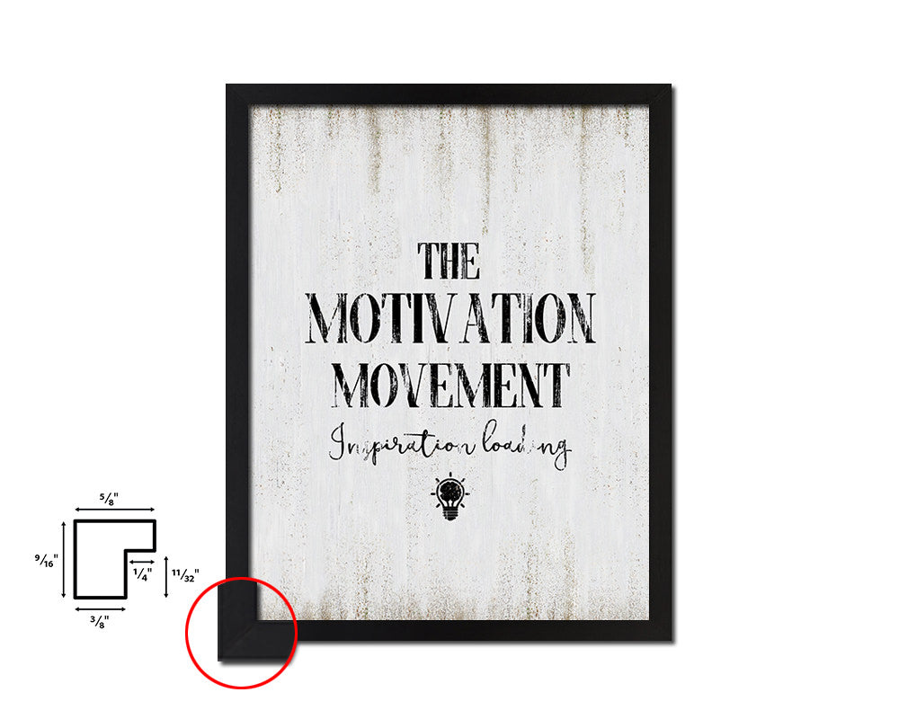 The motivation movement inspiration Quote Wood Framed Print Wall Decor Art