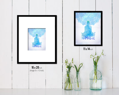 Half Lotus Pose Ardha Padmasana Yoga Wood Framed Print Wall Decor Art Gifts