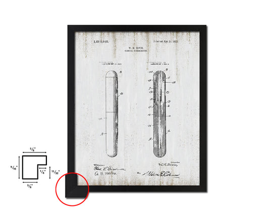 Tools Bevis Clinical Thermometer Doctor Vintage Patent Artwork Black Frame Print Gifts