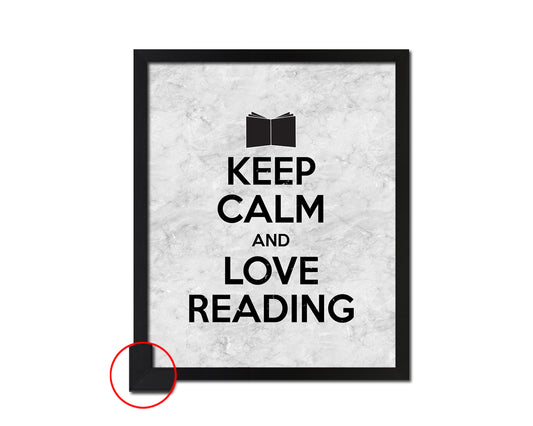 Keep calm and love reading Quote Framed Print Wall Art Decor Gifts