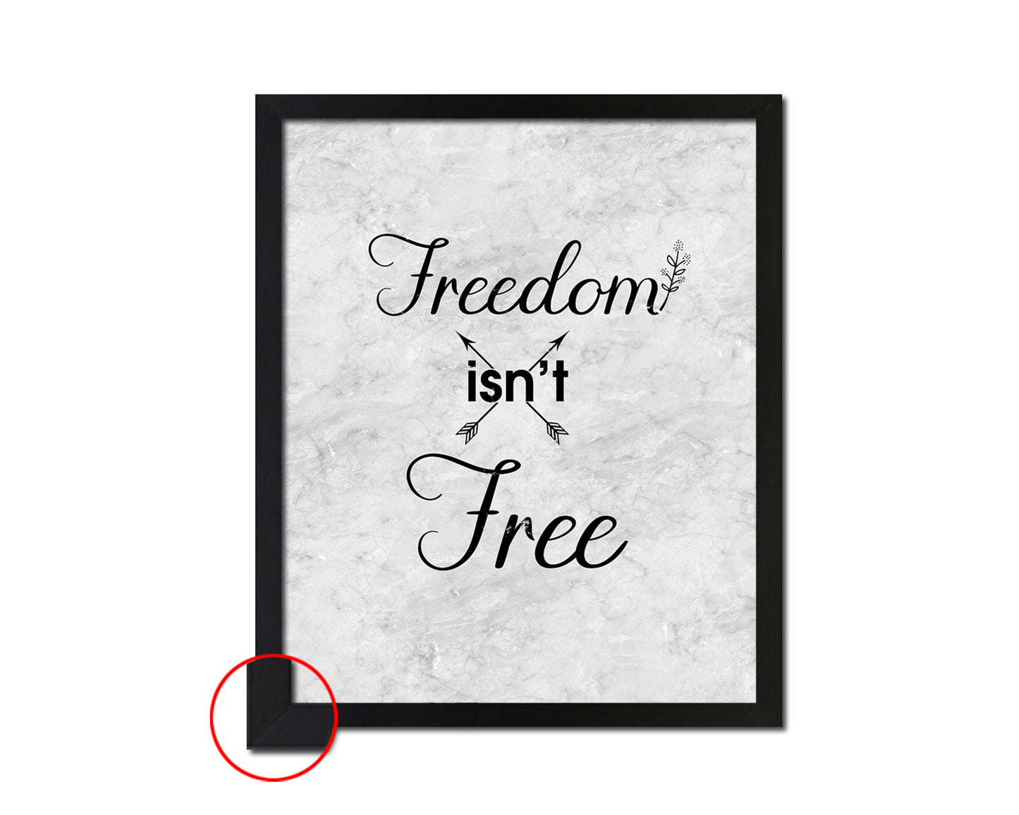 Freedom isn't free Quote Framed Print Wall Art Decor Gifts