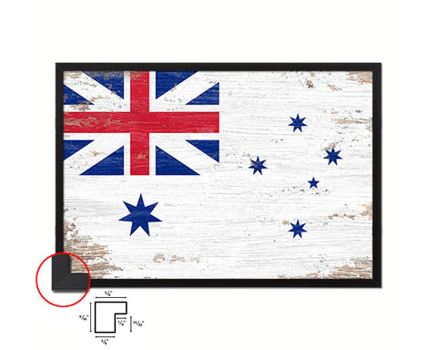 Australian White Ensign City Australia Country Shabby Chic Flag Framed Prints Decor Wall Art Gifts