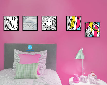 Abstract Artwork Wood Frame Gifts Modern Wall Decor Art Prints