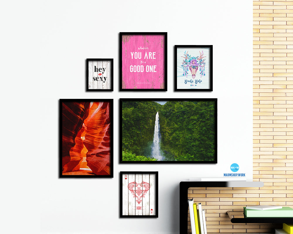 Hilo Hawaii WaterfallBig Island Landscape Painting Print Art Frame Home Wall Decor Gifts