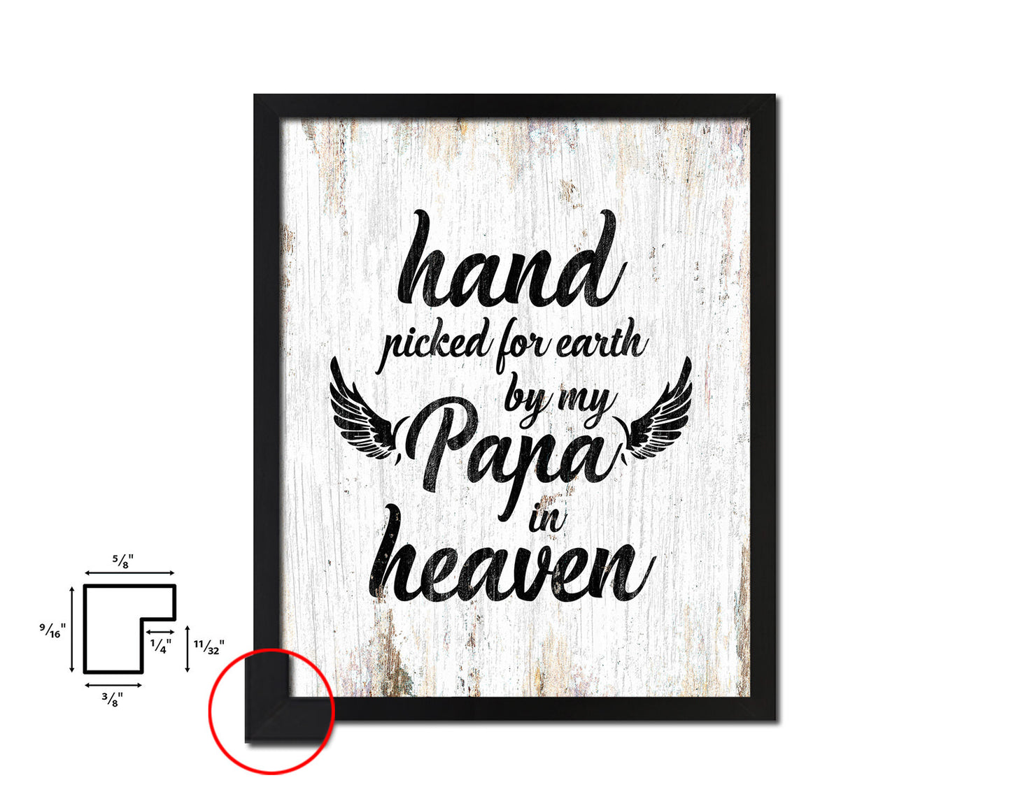 Hand picked for earth by our Papa in heaven Quote Framed Print Wall Art Decor Gifts