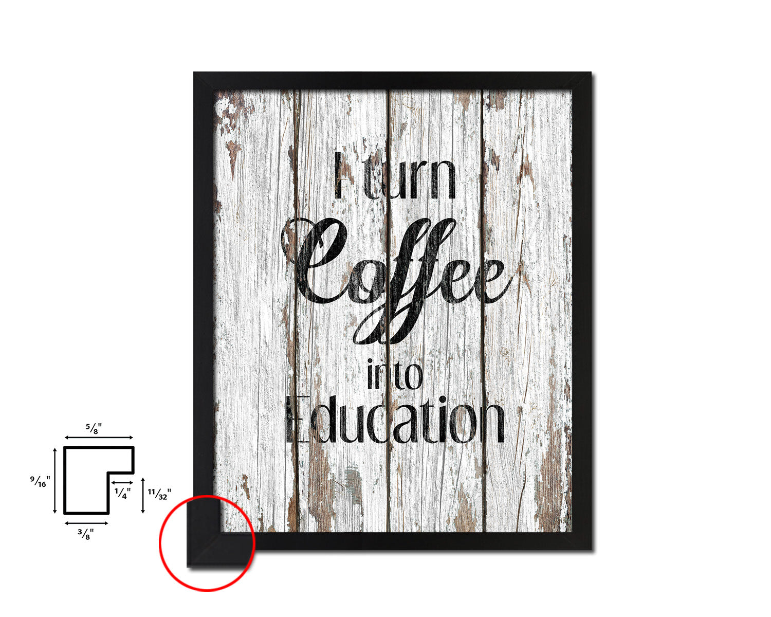 I turn coffee into education Quote Framed Artwork Print Wall Decor Art Gifts