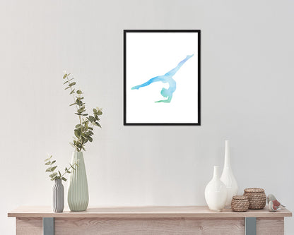 Gymnastic yoga Contorsionist practicing Yoga Wood Framed Print Wall Decor Art Gifts