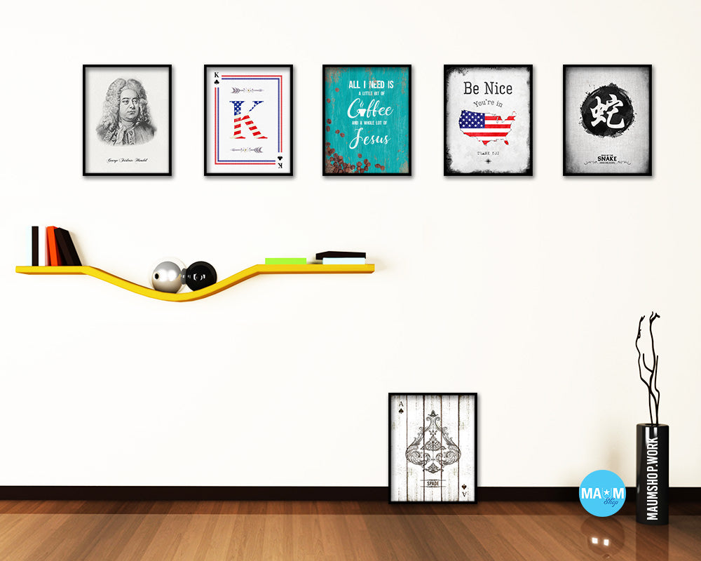 All I need today is a little bit of coffee Quotes Framed Print Home Decor Wall Art Gifts