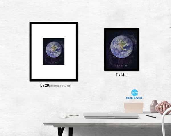 Earth Planet Prints Watercolor Solar System Framed Print Home Decor Wall Art Gifts
