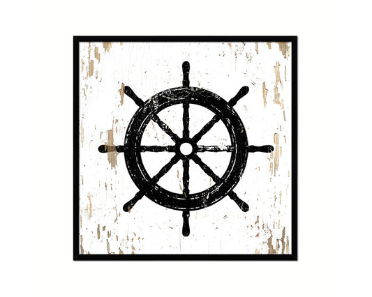 Wheel Nautical Wood Framed Gifts Ocean Beach Fishing Home Decor Wall Art Prints