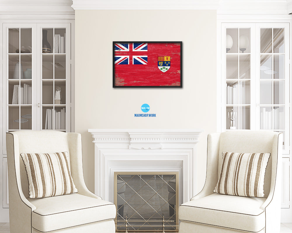 Canadian Red Ensign City Canada Country Shabby Chic Flag Framed Prints Decor Wall Art Gifts