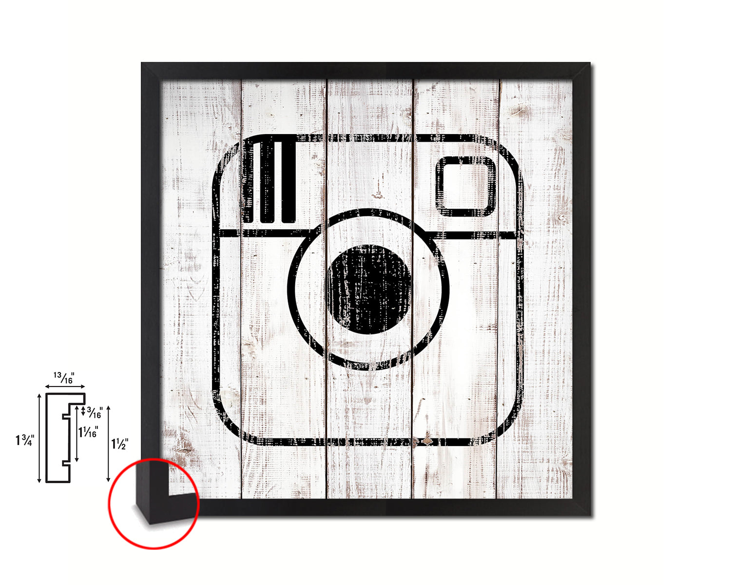 Instagram Social Media Symbol Icons logo Framed Print Shabby Chic Home Decor Wall Art Gifts
