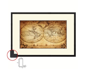 World Johann Matthias Hase 1733 Old Map Framed Print Art Wall Decor Gifts