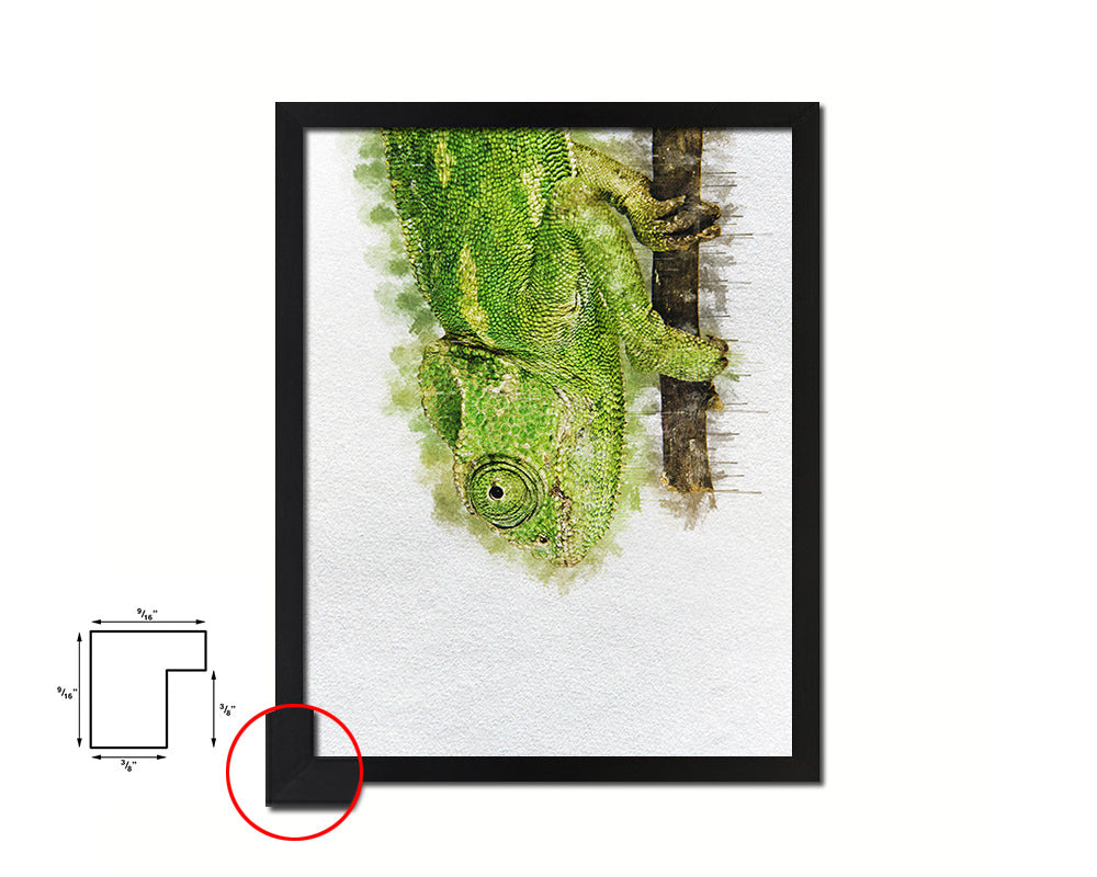 Chameleon Animal Painting Print Framed Art Home Wall Decor Gifts