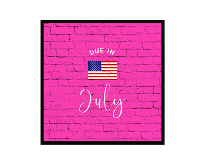 Baby Due In July Pregnancy Announcement Personalized Frame Print Wall Decor Art Gifts