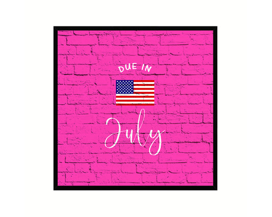 Baby Due In July Pregnancy Announcement Personalized Frame Print Wall Decor Art Gifts