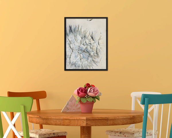 Dandelion Black Flower Wood Framed Paper Print Wall Decor Art Gifts