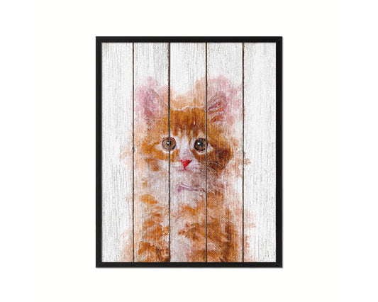 Kitten Cat Kitten Portrait Framed Print Pet Home Decor Custom Watercolor Wall Art Gifts