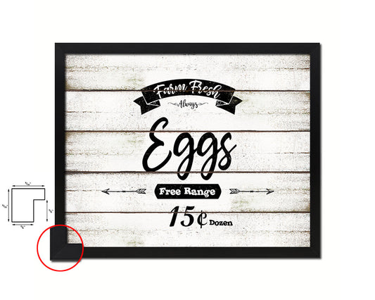 Farm Fresh Eggs Vintage Sign Fine Art Paper Prints Wood Frame Wall Art Decor Gifts
