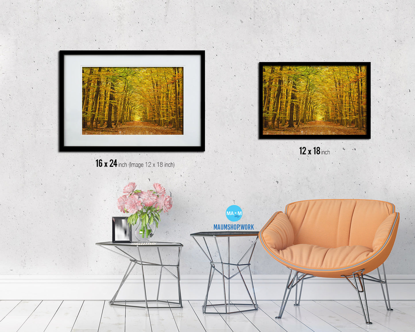 Autumn Park Pathway Landscape Painting Print Art Frame Home Wall Decor Gifts