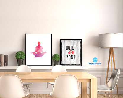 Double Pigeon Pose Fire Log Pose Agnistambhasana Yoga Wood Framed Print Wall Decor Art Gifts