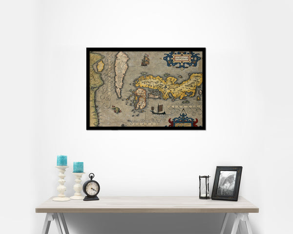 Japan Gerard and Rumold Mercator Atlas Historical Map Framed Print Art Wall Decor Gifts